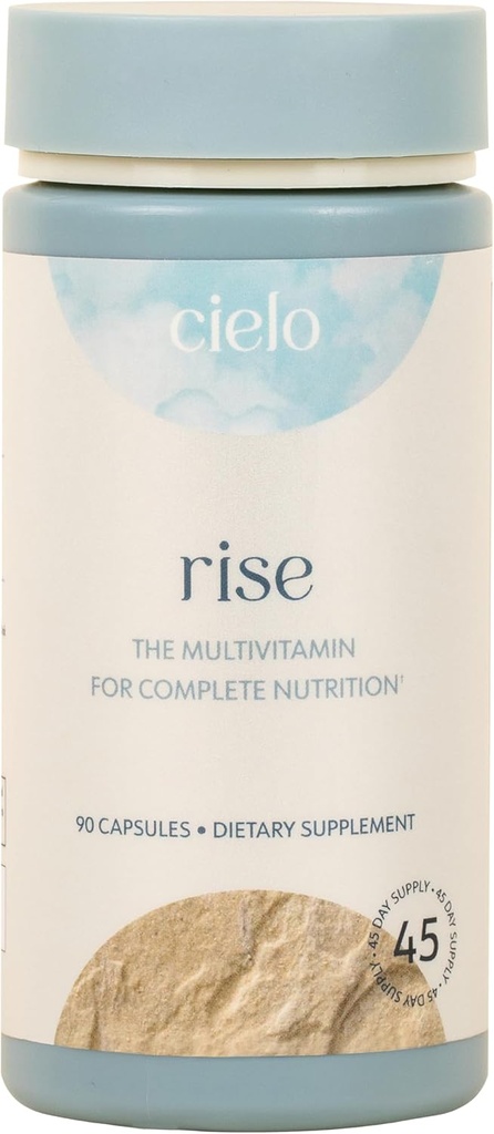 Cielo Rise Multivitamin for Women and Men - Vitamin A, C, D3, E K2, & More - Magnezyum Glycinate, Citrate, ve Malate for Digestive Support - Complete Nutrition (45 Day Supply)