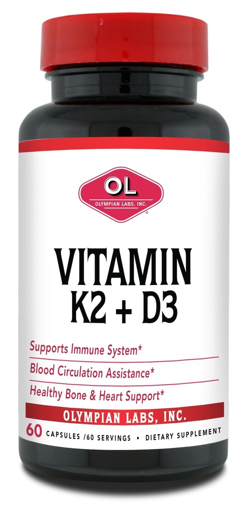 Olympian Laboratuvarları K2 + D3, 60 Hizmet, Immune System, Bone and Heart Support, 60 Vegan Capsules