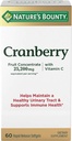 Nature's Bounty Cranberry Diyetary Supplement, Destekler Urinary Tract ve Immune Health, Softgels, 25,200 Mg, 60 Ct