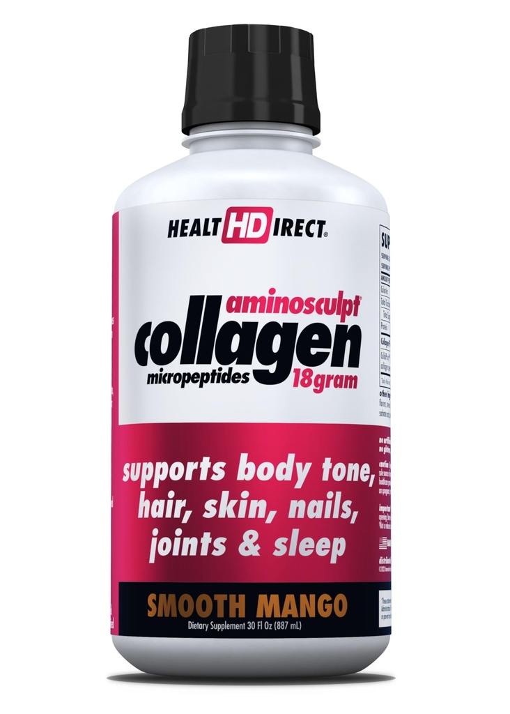 SAĞLIĞI Pculpt Sugar-Free Collagen Supplement - High Potency Medical-Grade protein for Hair, Skin, Nails & Commons, Grass-Fed, Non-GMO, Liquid Collagen - Smooth Mango - 30 Fl Oz