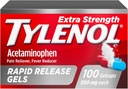 Tylenol Ekstra Güçlü Acetaminophen Hızlı Yayın Gels, Ağrı Reliever & Ateş Tanımları, Lazer-Drilled Holes for Fast release, Stomach, 500 mg Per Gelcap, 100 Kont OTC Medicine
