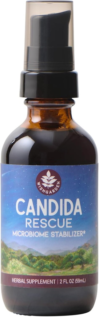 WishGarden Βότανα Candida Διάσωση - φυτικής βάσης συμπλήρωμα βοτάνων Candida καθαρισμού με Echinacea, Usnea & Yerba Mansa, αποτελεσματική φυσική υποστήριξη, 2oz