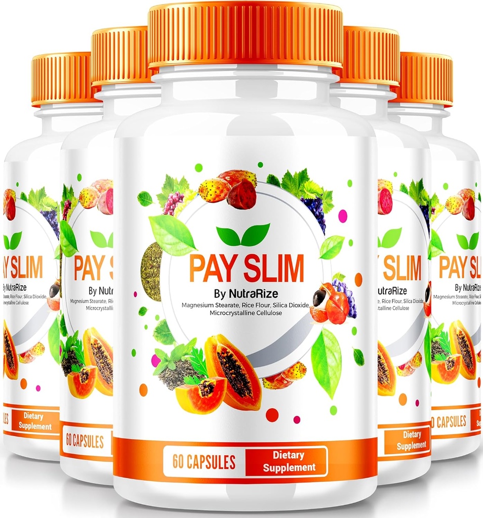 NutraRize (5 Pack) Pay Slim Capsules, PaySlim All-Doğal Kilo kaybı, Premium Formula Achieve Body ve Fitness Hedefleri, Resmi İncelemeler (300 Capsules)