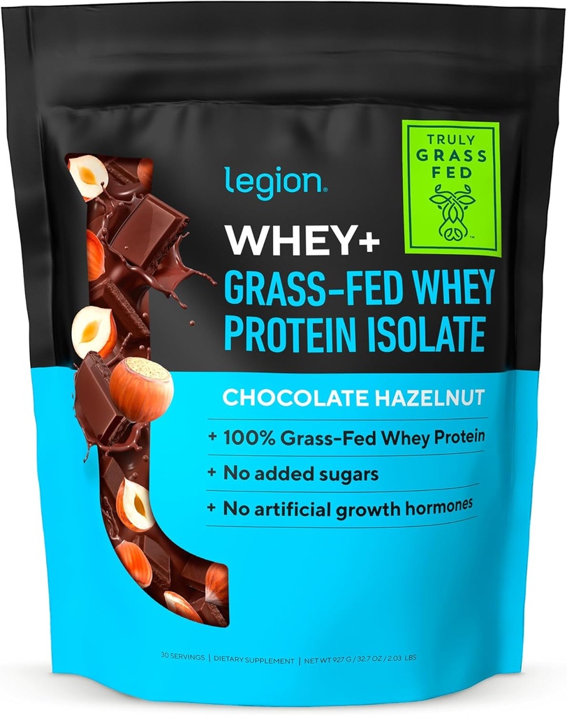 LEGION Whey+ Protein Whey Isolate from Grass Fed İneks - Whey Protein Isolate Toz Low Calorie, Non-GMO, Sugar Free, Lactose and Gluten Free, All Natural Protein Toz for Men & Women, 30 Servisler