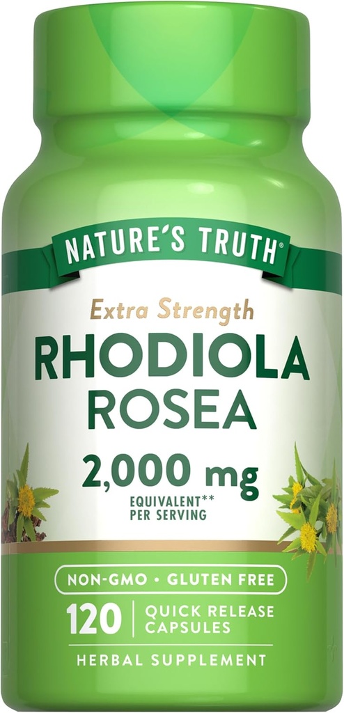Nature's Truth Rhodiola Rosea | 2000 mg | 120 Capsules | Non-GMO & Gluten Free Extract Supplement Supplement Supplement