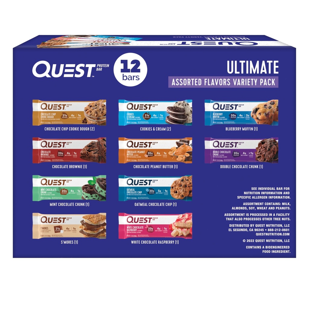 Quest Beslenme Ultimate Diversity Pack protein Bars, High protein, Low Carb, Gluten Free, Keto Friendly, 12 Count