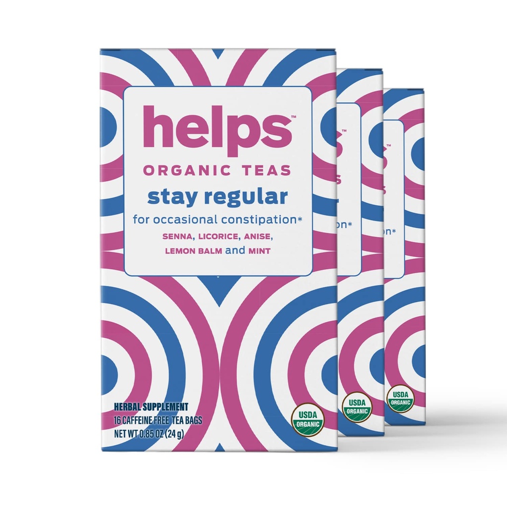 YS TEAS | Düzenli Çay | Senna, Licorice, Anise, Lemon Balm ve Mint'ın Organik Ölmesine Yardım edin. Relieves Occasional Constipation | Laxative and Draining Etkisi | 3 Paket