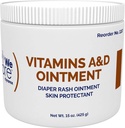 Dynarex Vitaminleri A & D Ointment, A ve D Skin Korumak, Diaper Rash ve Discomfort için, White, 15 oz Jar