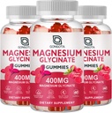 Magnezyum Glycinate Gummies 400 mg ile 100 mg Kompozit magnezyum - Vitamin D, B6 Supports Calm, Sleep, Memory & Muscleamps,Sugar Free - 180 Gummies
