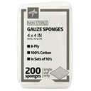 Medline 4 x 4 Inch Gauze Sponges, Non-Sterile 8-Ply Woven Gauze, 100% Pamuk, Yara Elbiseleri için İdeal, Yara Bakımı, Genel İlk Yardım Kullanımı, 200 Paket
