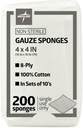 Medline 4 x 4 Inch Gauze Sponges, Non-Sterile 8-Ply Woven Gauze, 100% Pamuk, Yara Elbiseleri için İdeal, Yara Bakımı, Genel İlk Yardım Kullanımı, 200 Paket