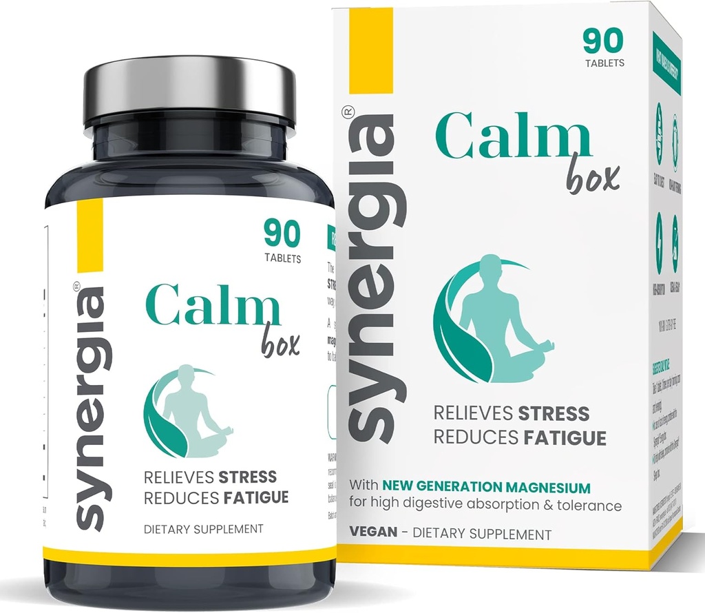 Synergia Calm Box - Stres ve Fatigue Relief için B Kompleks - Liposomal Magnezyum, Taurin ve Arginine - Erkekler ve Kadınlar için Supplements