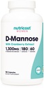 Nutricost D-Mannose with Cranberry Extract for Women 1300 mg 180 Capsules