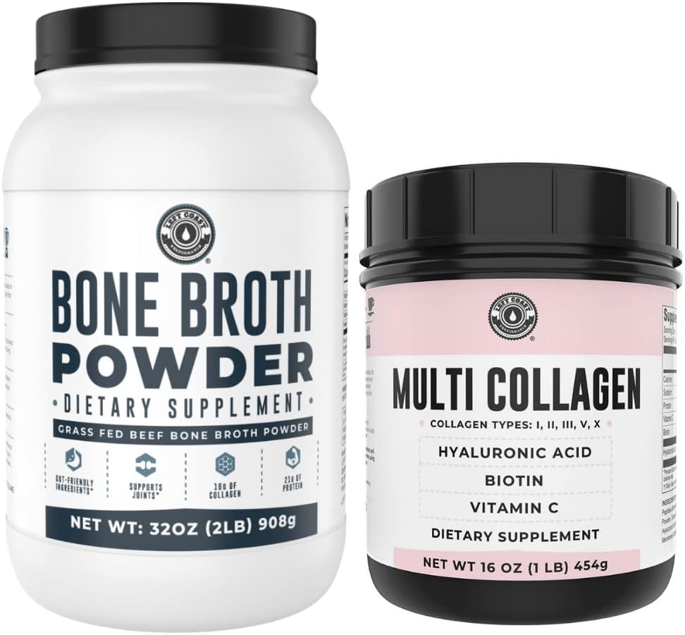 Left Coast Performance 2lb Pure Bone Broth ve 1lb Multi Collagen Toz