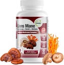GreeNatr Complete Mushroom Supplement -10 in 1 Complex with Lions Mane, Cordyceps, Shiitake, Chaga, Turkey Tail for Immune Support, Memory, Focus & Natural Energy Booster - 60 Κάψουλες (1 μπουκάλι)