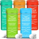 Viter Energy 40 mg Caffeine Mints - Sugar Free, B Vitamins, Vegan, Boosts Fast Energized Alert Focus, Caffeinated Nootropic Supplement Pills (Variety Flavors, 20par, 5 Pack, 100par)