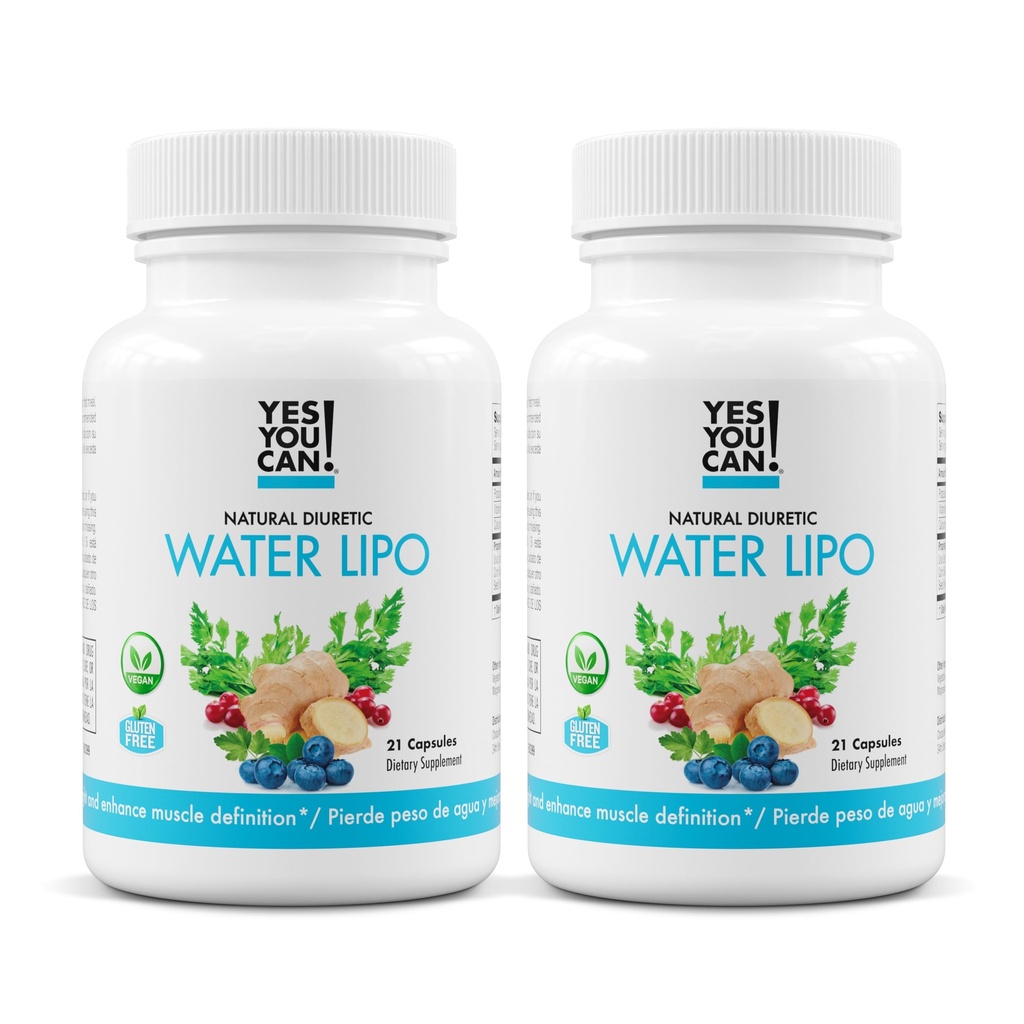 Evet Yapabilirsiniz! Doğal Su Lipo Pilleri - Elytes & Vitamins ile Diuretic Cleanse - Su Retention ile Yardım - Gluten-Free, 21 Capsules Per Şişe (2 Pack)