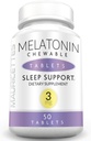 Mauricettes Natural Melatonin 3 mg Chewable Tabletler - Çocuklar için 3 mg Uyku Pills, Gençler ve Yetişkinler, Unflavored, Non Addictive, Dissolvable Sleep Support, 50 Chewables