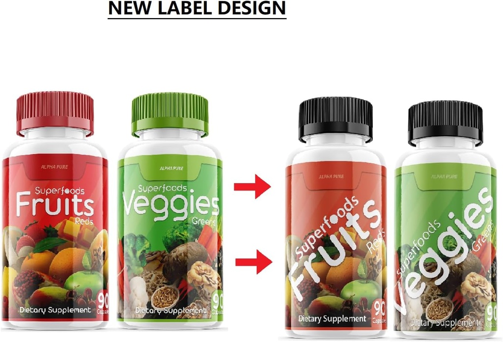 Superfoods Reds Meyveleri ve Yeşiller 180 Capsules Sebzeler ve Veggies Superfood | 90 Meyve Kapsülünün Doğal Dengesi, Erkekler için 90 Veggie Capsules, Kadın Vitaminleri ve Mineraller 180 Capsules Sebzeler Meyveler ve Veggies Superfood | 90 Meyve Kapsülleri, 90 Veggie Capsules