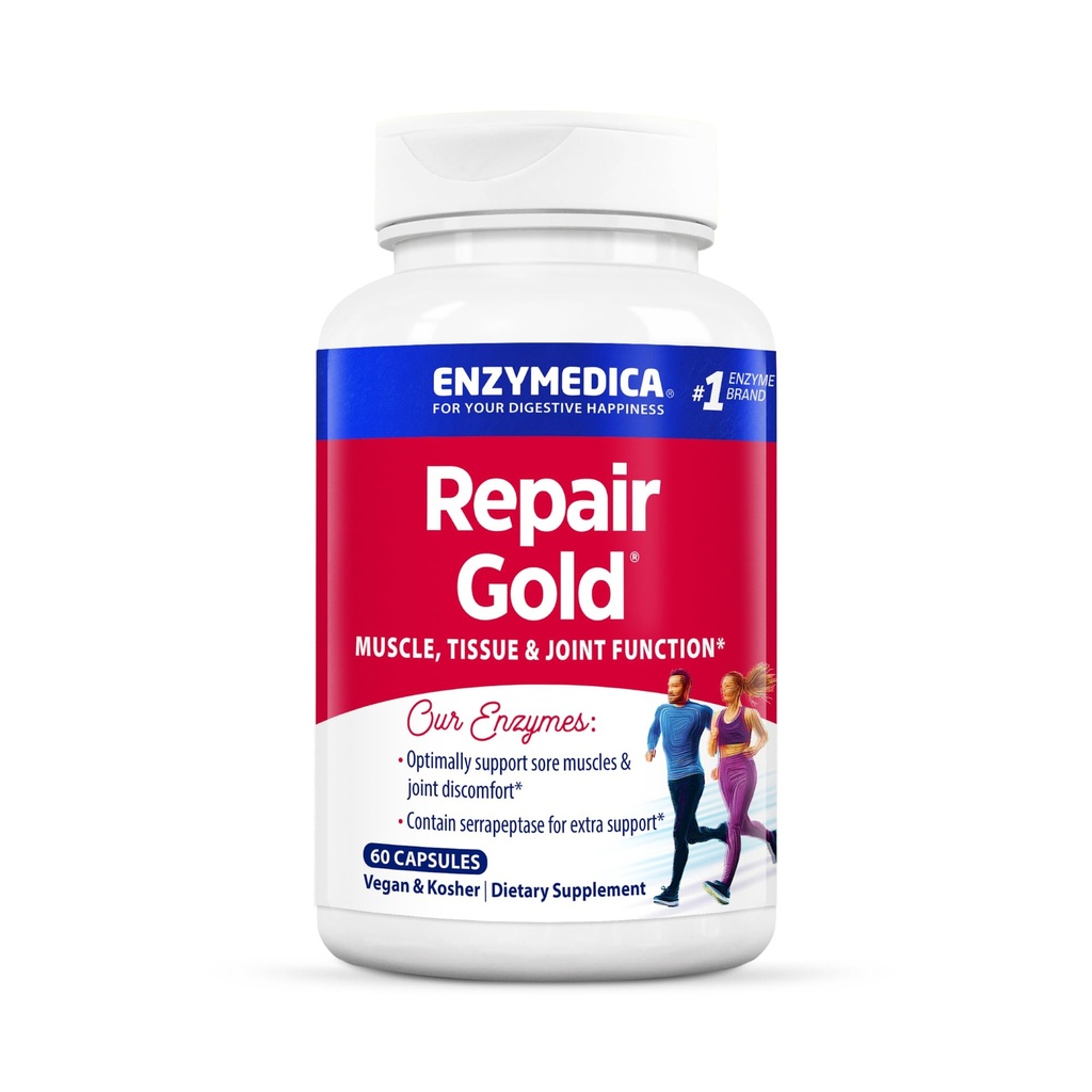 Enzymedica, Tamir Altın, Proteolytic Enzymes, Ortak Destek Tamam, Kas Recovery & Tound Function, 60 Counts