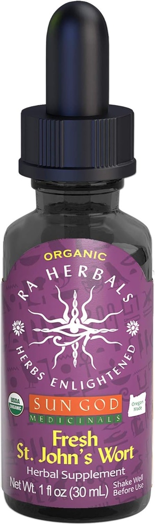 sertifikalı Organik Ra Herbals St. John's Wort Tincture | Fresh Herbal Extract for Natural Wellness Mix | 1oz