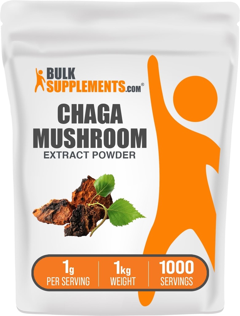 BulkSupplements.com Chaga Mushroom Extract Powder - συμπλήρωμα μανιταριού, από Chaga Μανιτάρια - 1000mg Chaga εκχύλισμα σκόνης ανά σερβίροντας, Χωρίς γλουτένη (5 χιλιόγραμμα - 11 lbs)