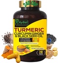 World 1st.Turmeric Curcumin Ginger & Black Seed Oil, 240 Caps, 2250mg, 95% Curcuminoids, BioPerin Added, Extra Strength, Organic, Haal, Vegan, Υποστήριξη ανοσοποιητικό σύστημα, Antioxidant, Κοινή Υποστήριξη