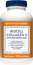 The Shoppe Biocell Collagen II with Hyaluronic Acid 1000mg - Sağlıklı Cilt, Ortaklar ve Kartilage - Destekler Hydration & Elasticity - For Daily Wellness (60 Sebze Kapsülleri)