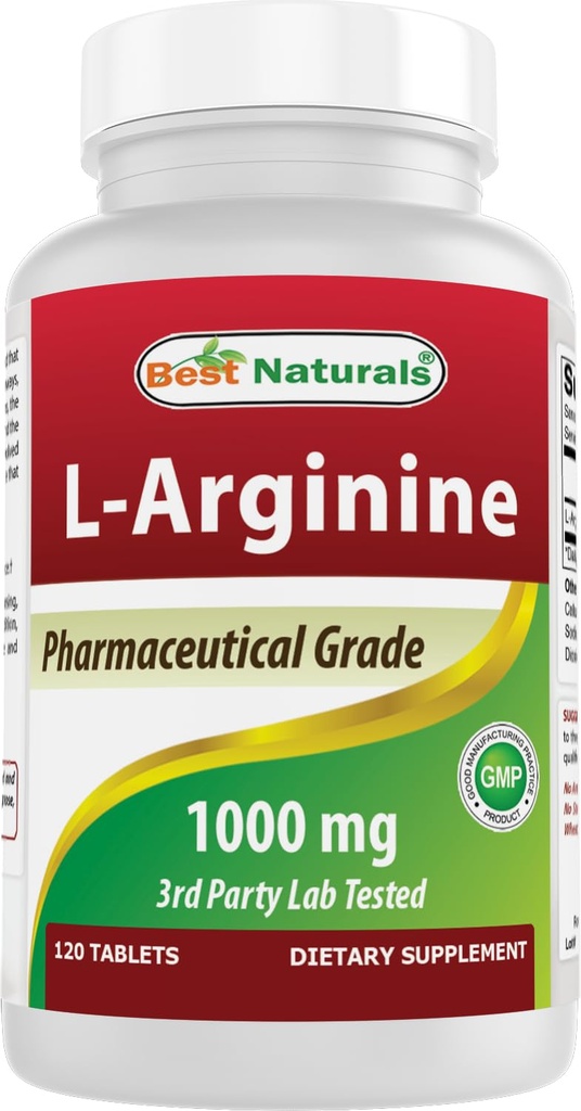 (Yeni Improv Formula) En İyi Doğal L-Arginine 1000 mg 120 Tablet - Farm Grade L Arginine Supplement Nitrik Oksit Synthesis