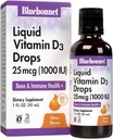BlueBonnet Vitamin D3 1000 IU 2506 Güçlü Bones & Immune Support Supplement - Kadınlar ve Erkekler için Sıvı Vitaminler - Lanolin VIT D Drops with MCT Oil - Non-GMO, Vegetarian - Citrus Flavor - 1 Fl Oz