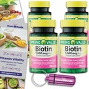 Choice Sche Spring Valley Biotin Softgels 1000 Live 150 Ct 4 pk (600 Total) + Vitamin Rehber & Pill Konteyner (6 Madde) için Diyetsel Tamam!
