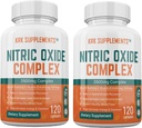 2 μπουκάλια Nitric Oxide Complex 3500mg ανά υπηρεσία L-αργινίνη HCL AAKG AKG Άλφα Κετογλουταρική Κιτρουλίνη Μηλατικό 240 Σύνολο Καψάκια