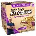 FITCRUNCH Snack Boyut Protein Barlar, 6Layer Baked Bar, 1g of Sugar, Gluten Free & Soft Kek Core (18 Bars, Peanut Butter ve Jelly)