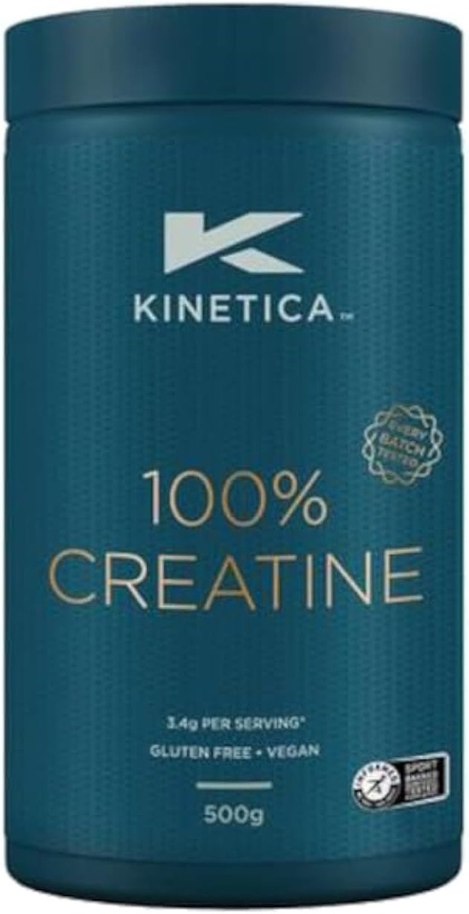 Kinetica% 100 Kretine Monohidrat Toz, 147 Hizmet, Tinapuretine. Beslenme Supplements, Vegan & Gluten Free 500g