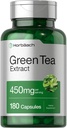 Horbäach Green Tea Extract Capsules 450 mg | 180 Count | Herbal Supplement | Non-GMO ve Gluten Free