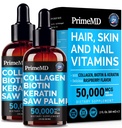 Kadınlar için sıvı Collagen, - Biotin Vitamini ile Serum Kompleksi, Hydrolyzed Keratin proteini ve Saw Palmetto - Saç, Skin ve Nails Wellness - 2fl oz (Pack of 2)