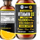 HERBIFY Βιταμίνη D3 10000 IU - Made in USA Υγρή Βιταμίνη D σταγόνες - Δύναμη των οστών και ανοσοποιητική υποστήριξη συμπλήρωμα - Αντικατάσταση ηλίου - D3 Βιταμίνη των οστών και των δοντιών συμπλήρωμα - 2 Oz