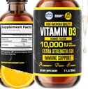 HERBIFY Βιταμίνη D3 10000 IU - Made in USA Υγρή Βιταμίνη D σταγόνες - Δύναμη των οστών και ανοσοποιητική υποστήριξη συμπλήρωμα - Αντικατάσταση ηλίου - D3 Βιταμίνη των οστών και των δοντιών συμπλήρωμα - 2 Oz