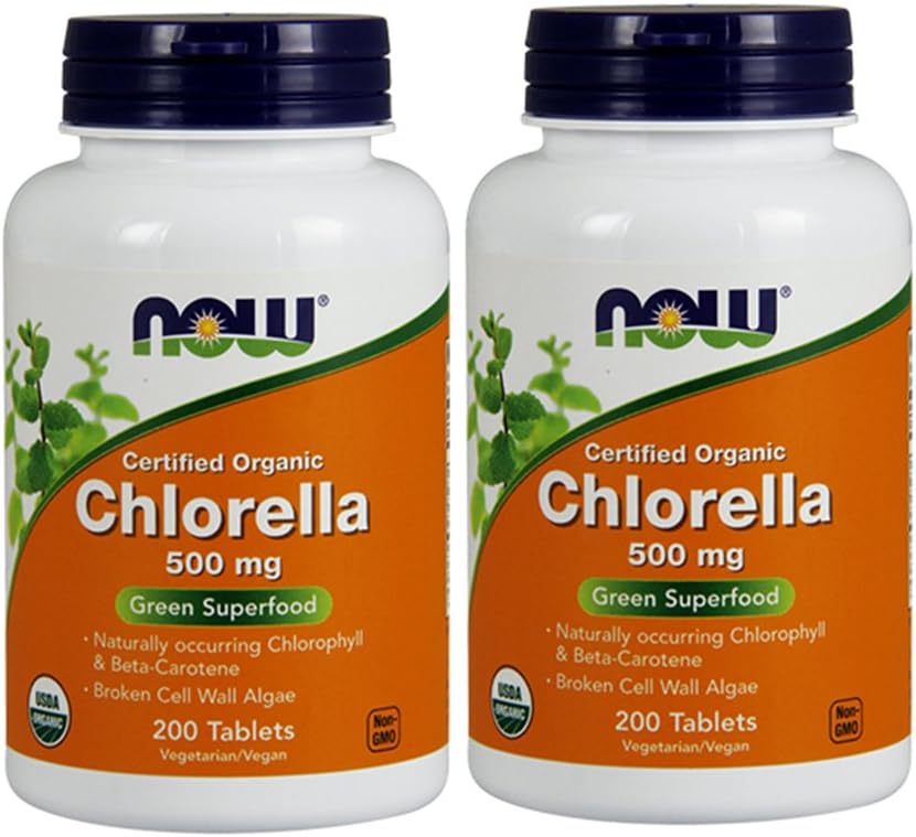 Şimdi Gıdalar Chlorella 500 mg, 200 Tablet (Pack of 2)