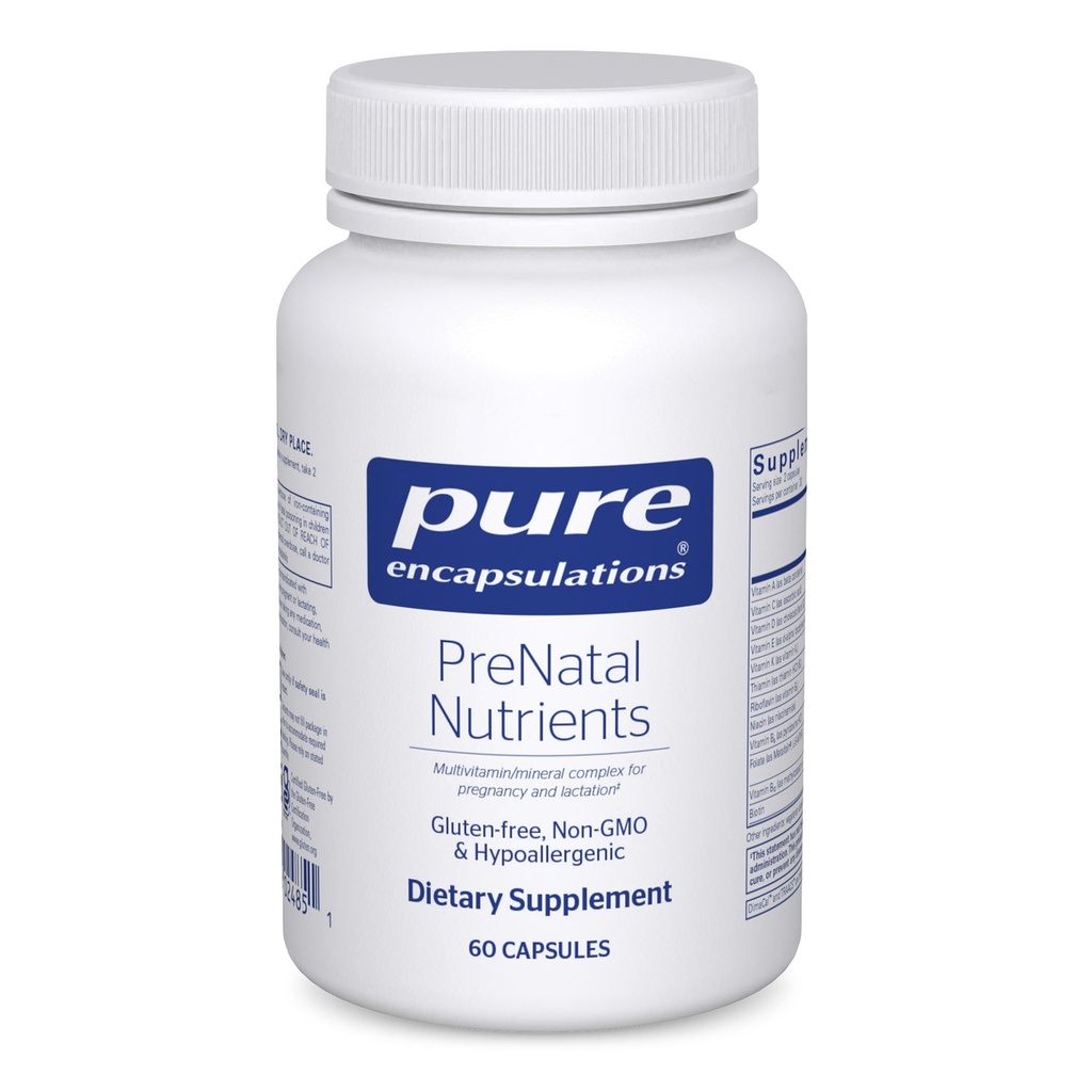 Saf Encapsulations PreNatal Nutrients - For Hamile & Lactation - Aids Energy & DNA Development* - Folate, Choline & Iron - Gluten Free & Non-GMO - 60 Capsules