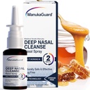ManukaGuard Medical Grade Manuka Honey Natural Nasal Mix with Saline Solution for Congestion Support, Sinus ve Alerji Yardımı, Nasal Moisturing, Yeni Zelanda Honey, MGO 600, 0.65 fl oz Şişe