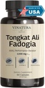Tongkat Ali Fadogia Agrestis - 1200mg, Enhanced with Nitric Oxide Booster Supplement, Longjack Tongkat Ali for Men, *USA Made and Tested*, 60 Capsules