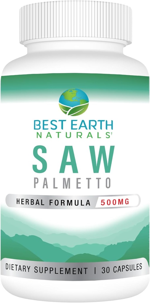 En İyi Dünya Doğalları Saçları Desteklemek için Palmetto 500 mg, Prostate, Urinary Tract 30 Count