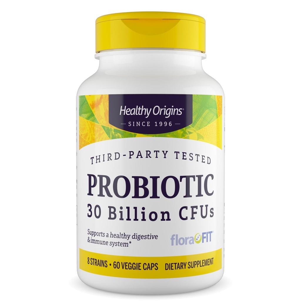 Sağlıklı Origins Probiyotik 30 Milyar CFU's (Shelf Stable, Non-GMO, Gluten Free, Digestive Health, Gut Health, Immune Support), 60 Veggie Caps
