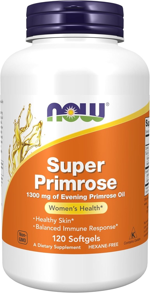 Şimdi Gıdalar Tamamlıyor, Super Primrose 1300 mg ile Doğal Occurring GLA (Gamma-Linolenic Acid), 120 Softgels