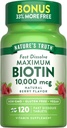 Nature's Truth Biotin 1000006 | 120 Hızlı Dissolve Tabletler | En Güçlü | Doğal Berry Flavor | Vegan, Non-GMO & Gluten Free Supplement Supplement Supplement