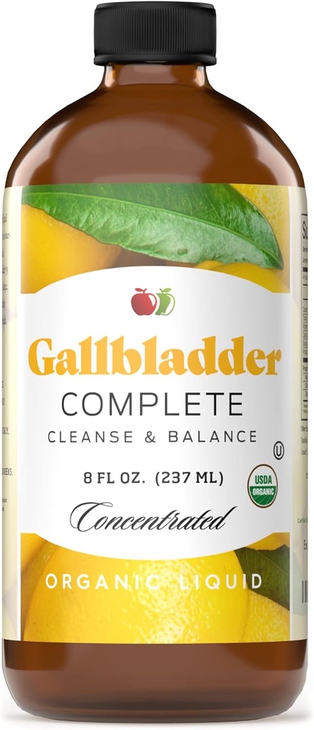 Gallbladder 8oz Organik Sıvı Yoğunluğu Tamamladı - Digestive Vinegar Bitters Supplement