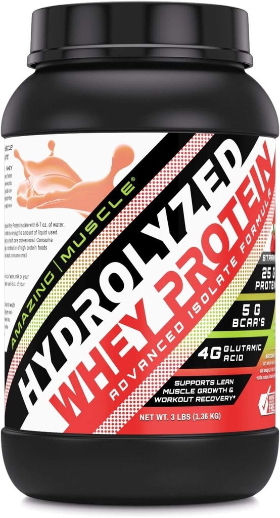 Şaşırtıcı Kas Ultra Pure Hydrolyzed Whey Protein Isolate * Destekler Lean Kas Büyüme ve Hızlı Kurtarma (Strawberry)