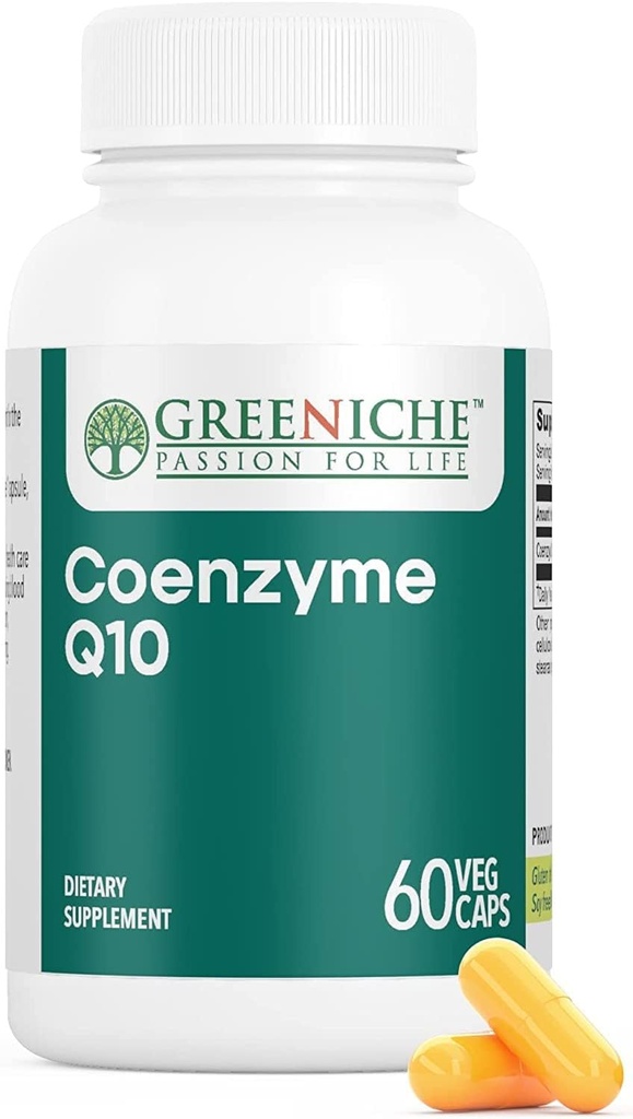 Greeniche Coenzyme Q10, 60 Caps, High Abxia Coq10, Vegan, Gluten Free