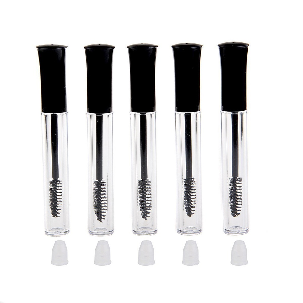 5PCS/5ML Reusable Empty Eyelash Growth Oil Mascara Bottles Tube Holder Container Eyelash Wand Vials with Brush